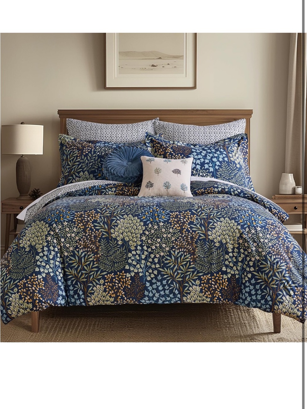 Levtex Home English Forest Navy Reversible Queen Duvet Cover Set (90x94in)